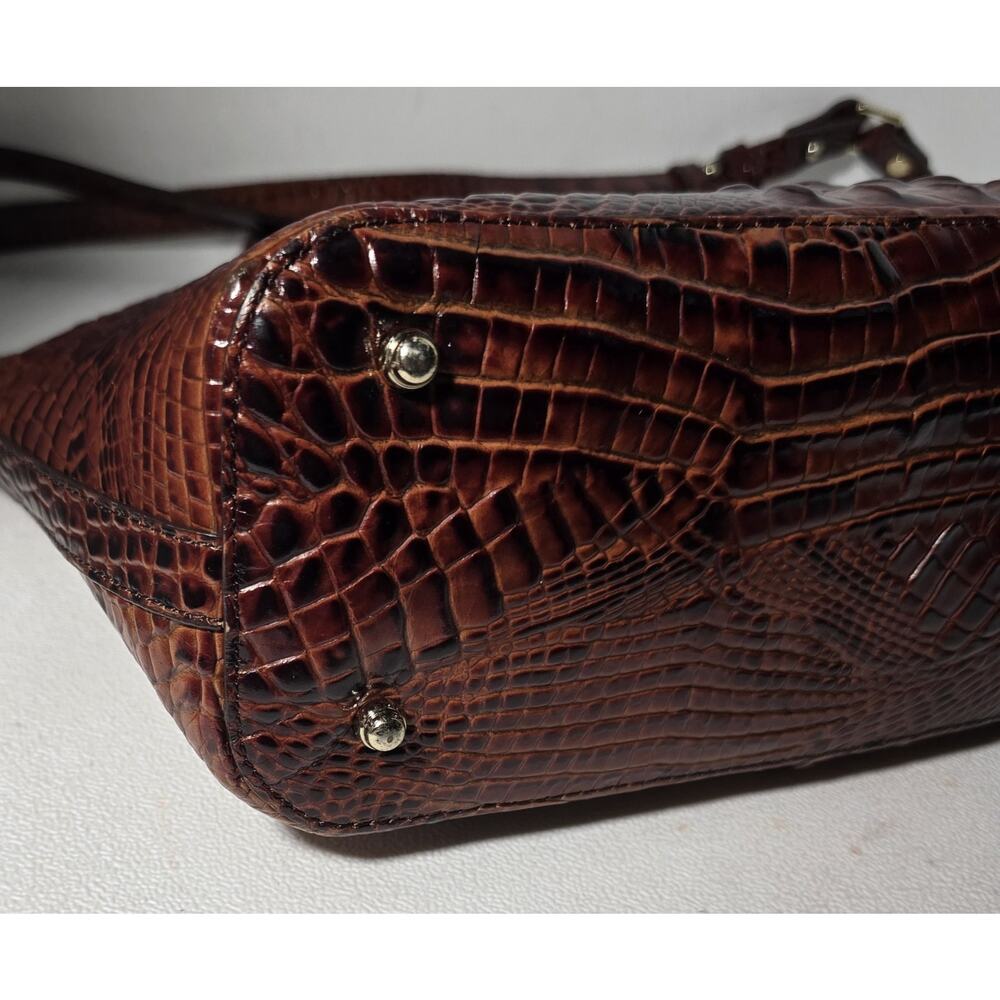 Brahmin Asher Satchel Pecan Melbourns Leather Tote Crossbody Bag Medium - Picture 11 of 16